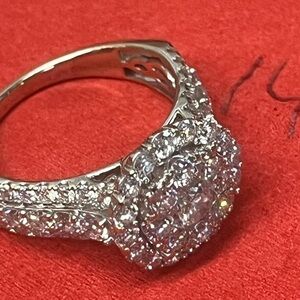 14K White Gold with Real Diamonds Ring